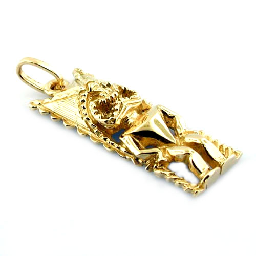 Hawaiian Tiki God Kane Statue 14k Gold Charm Pendant - Hawaii