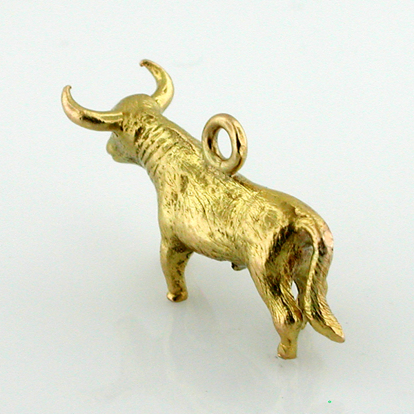 18K Gold Bull Vintage Charm