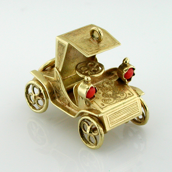 14K Gold Antique Classic Car Two Seater Collectible Vintage Charm