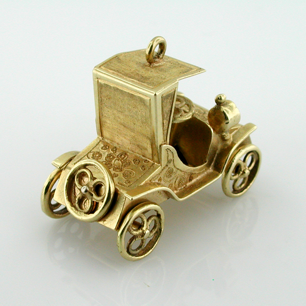 14K Gold Antique Classic Car Two Seater Collectible Vintage Charm