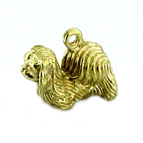 Pekingese Dog 14K Gold Charm