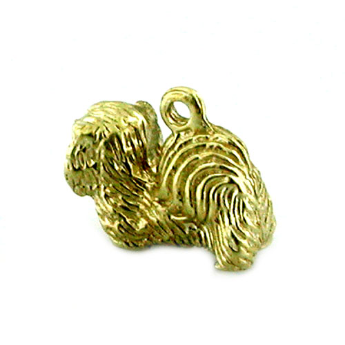 Pekingese Dog 14K Gold Charm