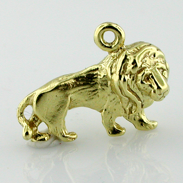 Standing Lion 14k Gold charm