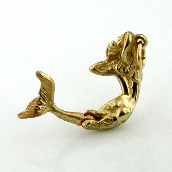 Mermaid with Movable Tale 14k Gold Charm