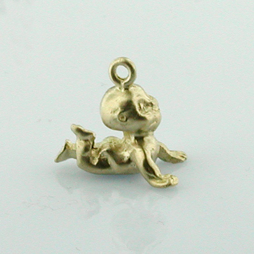Cupie Doll Baby 3D 14K Gold Charm