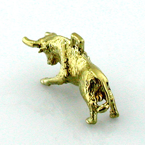 Toro Bull Fighting 3D Travel 14K Gold Charm - Spain