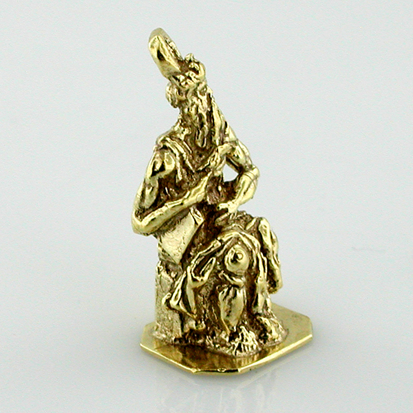 Michelangelo Moses Vintage 3D 14K Gold Charm - Rome