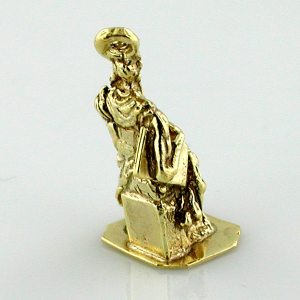 Michelangelo Moses Vintage 3D 14K Gold Charm - Rome