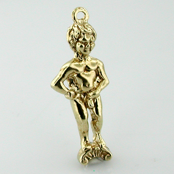 Manneken Pis Belgian Peeing Boy 14k gold  3D Charm Brussels