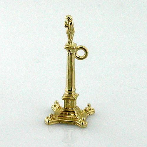 Lord Nelson 3D Statue in Trafalgar Square 14k Gold Charm