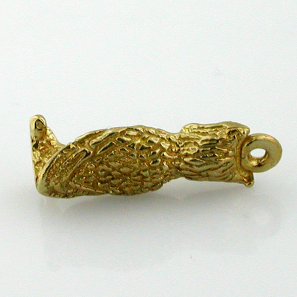 Gold Owl Bird 14k Gold Charm