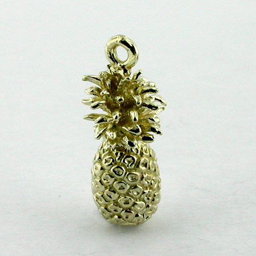 Pineapple 3D 14K Gold Charm Hawaii