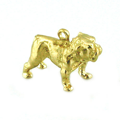 Bulldog 3D 14K Gold Charm