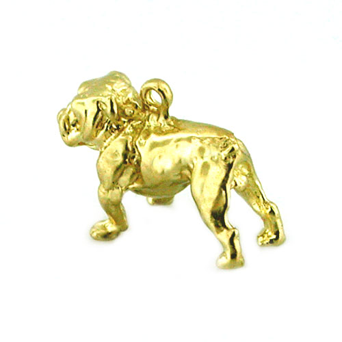 Bulldog 3D 14K Gold Charm