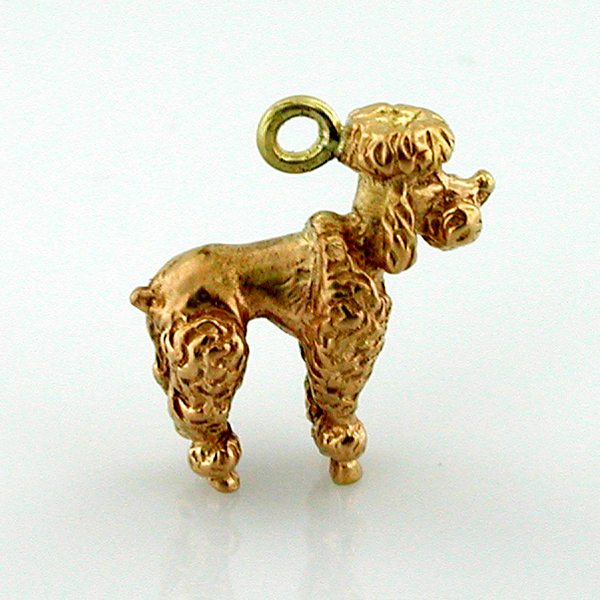 Poodle Dog 14k Gold Charm