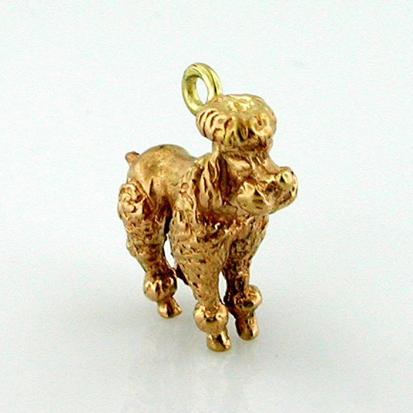 Poodle Dog 14k Gold Charm