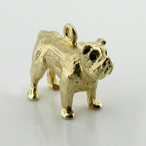 Bulldog Dog 14K Gold Charm