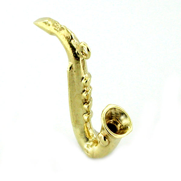 Saxophone 14k Gold Charm 