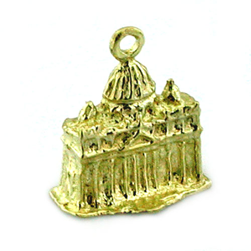 St Peters Basilica Rome Vatican 14K Gold Charm   