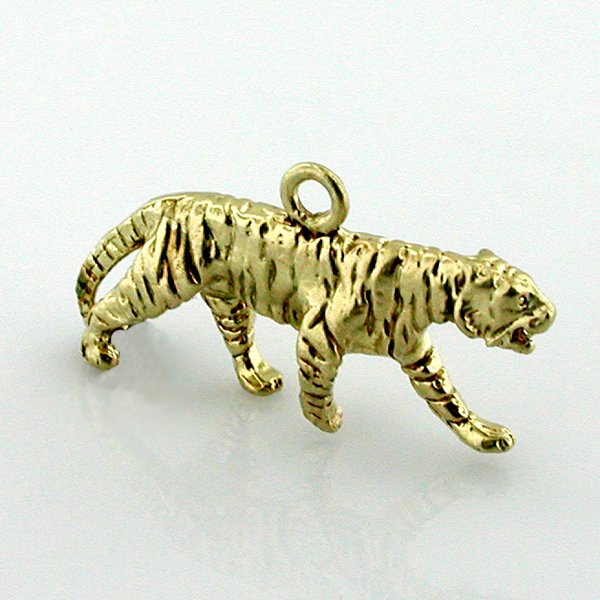 Walking Tiger 14k Gold Charm