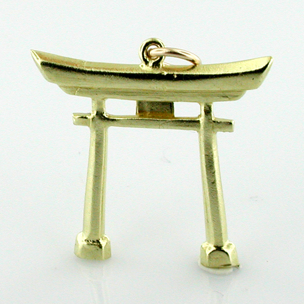  Japanese Torii Gate 14k Gold Charm