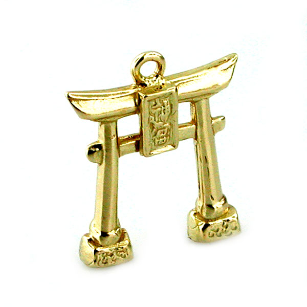 Japanese Torii Gate 14k Gold Charm