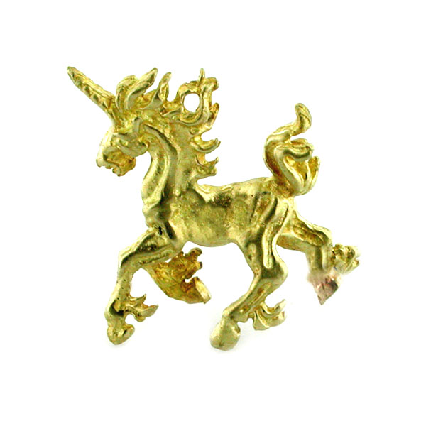 Unicorn Horse 3D 14K Gold Charm