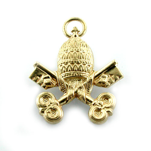 Vatican Coat of Arms 14K Gold Charm - Rome