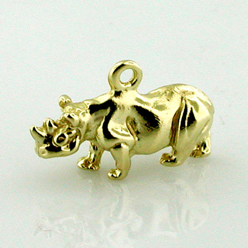 Rhinoceros Rhino 14k Gold Charm