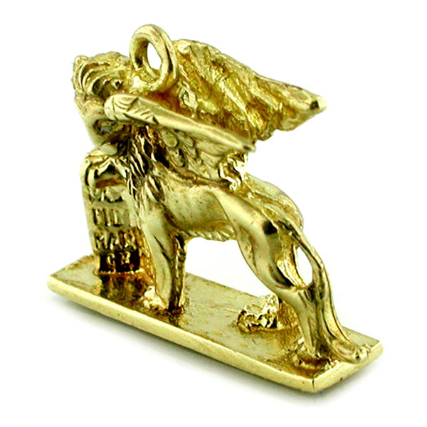 Winged Lion St. Mark Venice Travel 14k Gold Charm Pendant