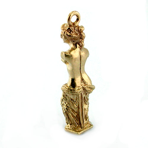 Venus de Milo Greek Statue 14K Gold Charm