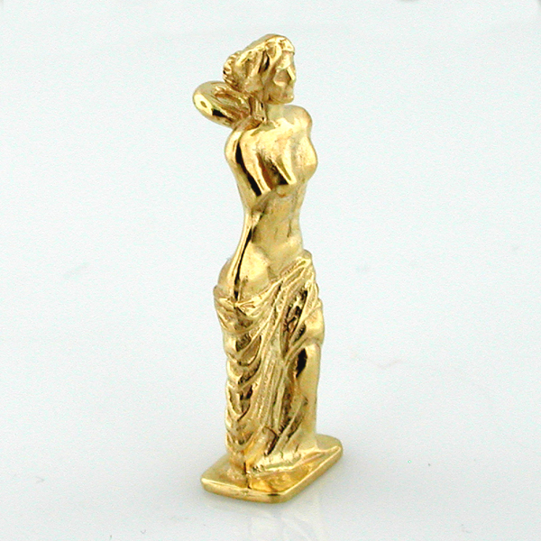 Venus de Milo 3D Greek Statue 14K gold Charm