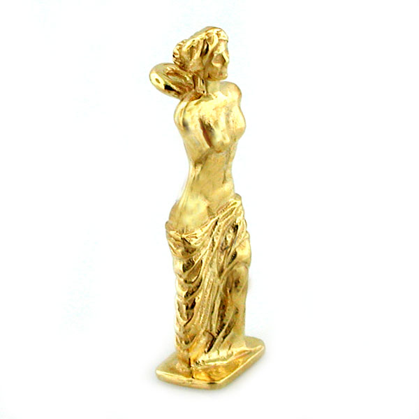 Venus de Milo 3D Greek Statue 14K gold Charm