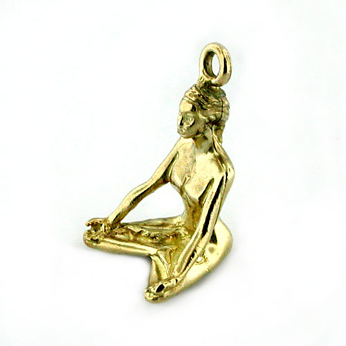 Yoga Meditation Girl 14k Gold Charm