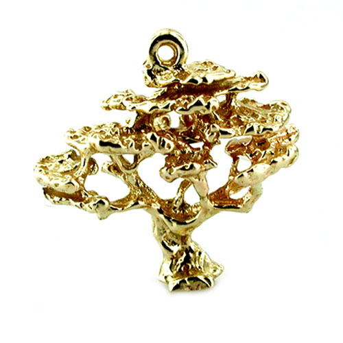 Bonsai Japanese Tree 14k Gold Charm