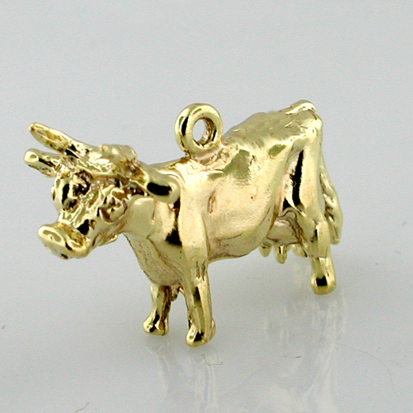 Cow 14K Gold Charm