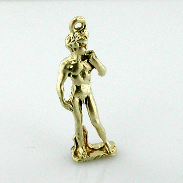  Michelangelo's David 14K Gold Charm - Florence Italy
