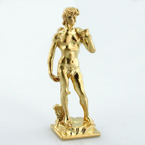Michelangelo's David Statue 14K Gold Charm Pendant