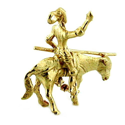 Don Quixote de La Mancha on his Horse 14k gold Charm