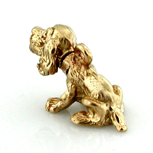 Bobbing Head Cocker Spaniel Dog Movable 14k Gold Charm