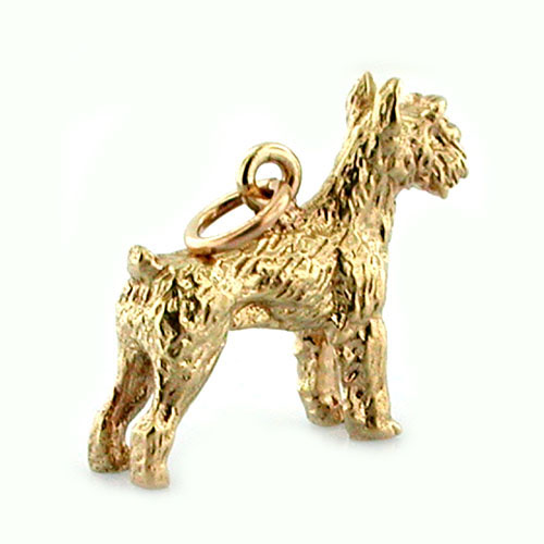 Schnauzer Terrier Dog 14k Gold Charm 