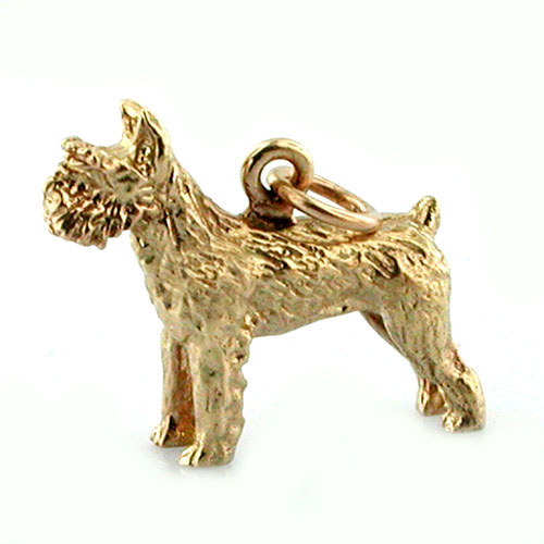 Schnauzer Terrier Dog 14k Gold Charm 