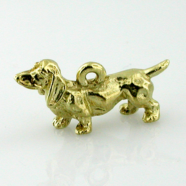 Dachshund Dog 14k Gold Charm