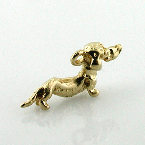 Dachshund Dog 14K Gold Charm