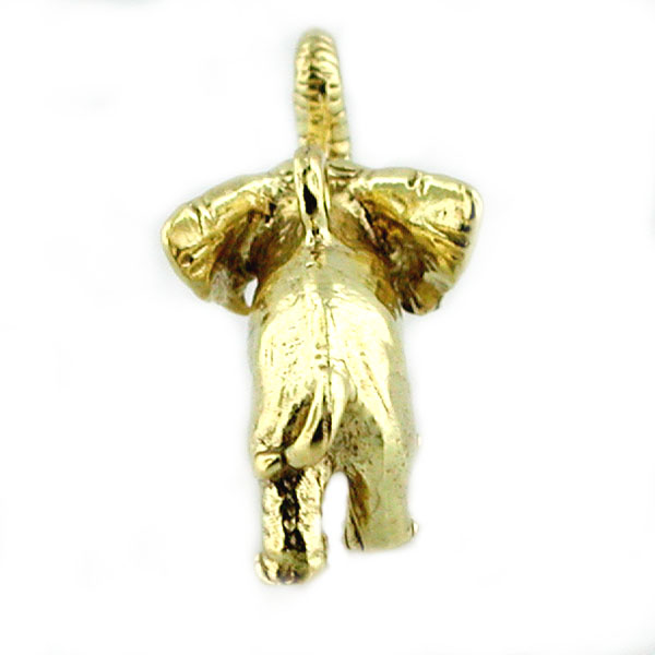Elephant Lucky Trunk Up 14k Gold Charm