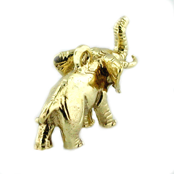 Elephant Lucky Trunk Up 14k Gold Charm