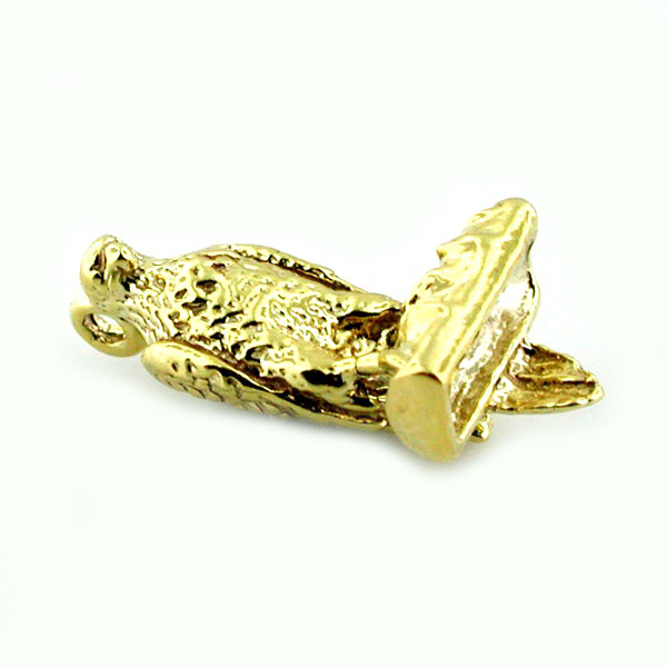 Falcon Hawk Bird 14k Gold Charm 