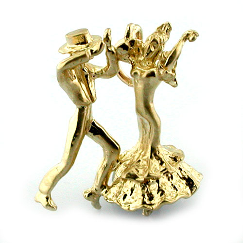 Flamenco Spanish Dancers 14K Gold Charm 