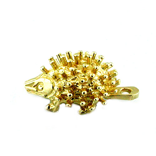 Cute Little Hedgehog 14K Gold Charm