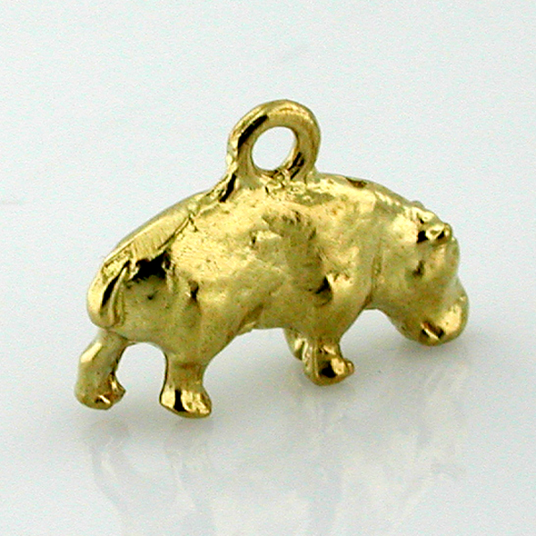 Hippopotamus Hippo 14K Gold Charm